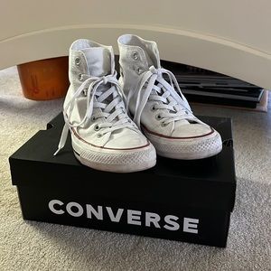 white high top converse, women’s 7.5